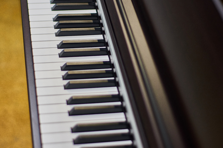 close-up of piano keys. close frontal view.