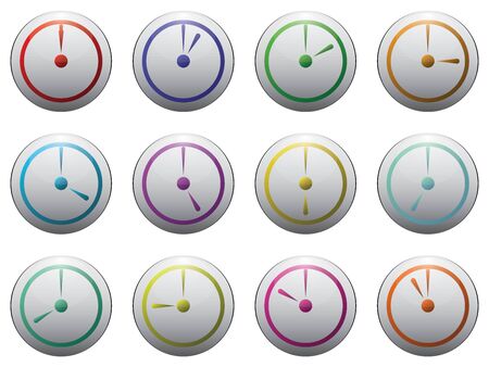 clock symbol set color on grey isolated on white background.のイラスト素材