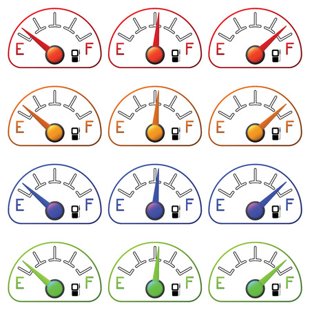 fuel meter set lined isolated on white background.のイラスト素材