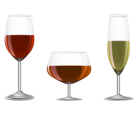 glasses set on metal stand isolated on white background.のイラスト素材