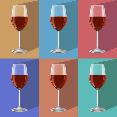 glasses of wine on metal stand.のイラスト素材