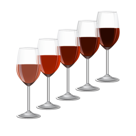 glasses of wine on metal stand isolated on white backgroudのイラスト素材