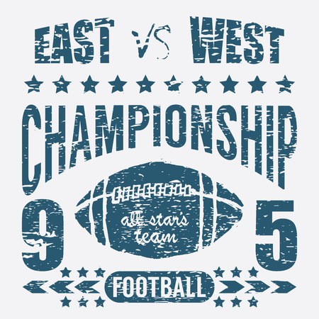 Football sport typography, t-shirt Printing design graphics, vector poster, Badge Applique Label.のイラスト素材