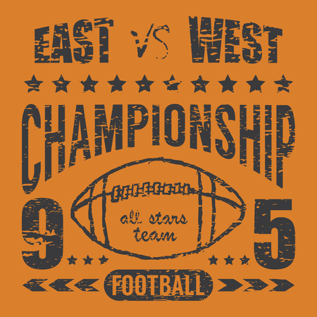 Football sport typography, t-shirt Printing design graphics, vector poster, Badge Applique Label.のイラスト素材