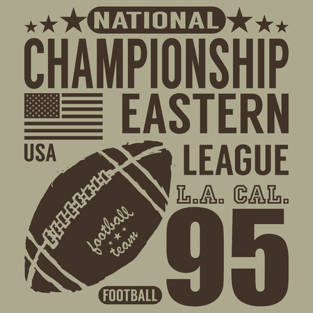 Football sport typography, t-shirt Printing design graphics, vector poster, Badge Applique Label.のイラスト素材