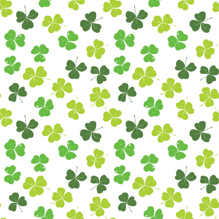 Clover leaf hand drawn doodle seamless pattern vector illustration. St Patricks Day symbol, Irish lucky shamrock background.のイラスト素材