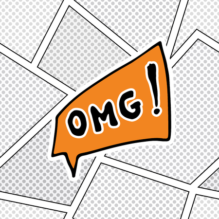 Comic book speech bubble, cartoon sound effect. Hand drawn pop art style sign vector illustrationのイラスト素材