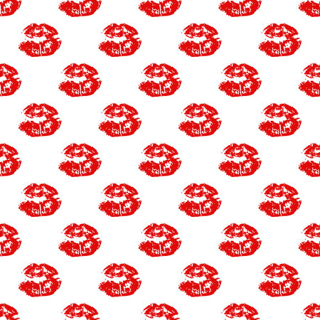 Kiss, Lips Seamless Pattern background. Vector Illustration isolated on whiteのイラスト素材