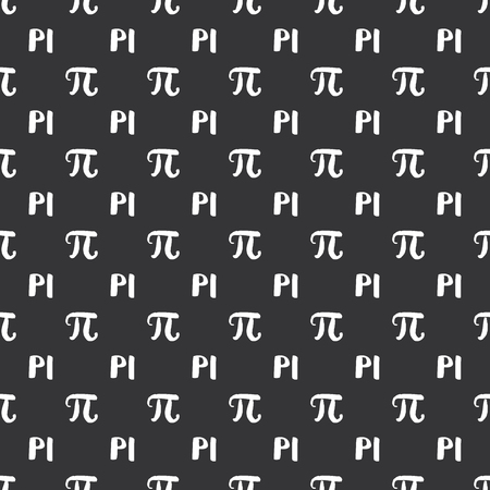 Pi symbol seamless pattern vector illustration. Hand drawn sketched Grunge mathematical signs and formulas, Vector illustration.のイラスト素材