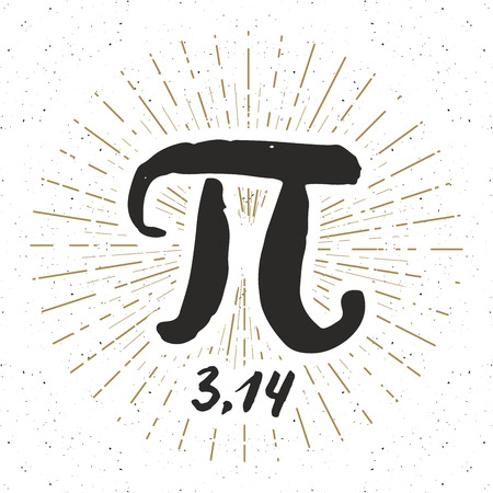 Pi symbol hand drawn icon, Grunge calligraphic mathematical sign, vector illustration.のイラスト素材