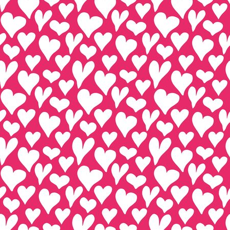 Heart symbol seamless pattern vector illustration. Hand drawn sketch doodle background.のイラスト素材