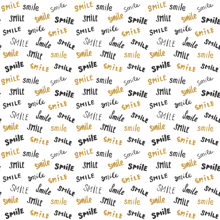 A smile lettering in a hand drawn sketched calligraphic signs, grunge textured retro badge, and vintage typography design.のイラスト素材