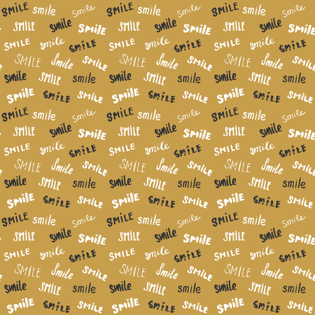 A smile lettering in a hand drawn sketched calligraphic signs, grunge textured retro badge, and vintage typography design.のイラスト素材