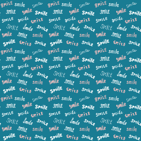 A smile lettering in a hand drawn sketched calligraphic signs, grunge textured retro badge, and vintage typography design.のイラスト素材