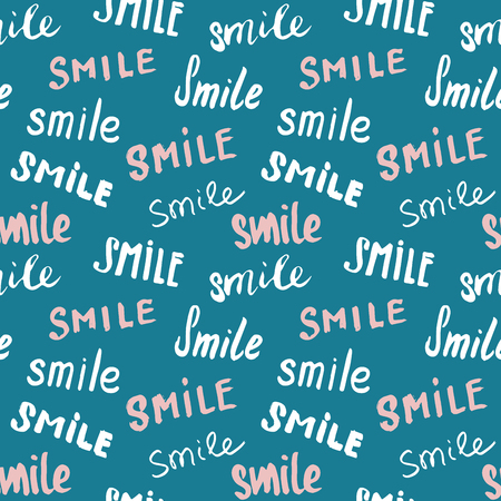 A Smile lettering seamless pattern vector illustrationのイラスト素材