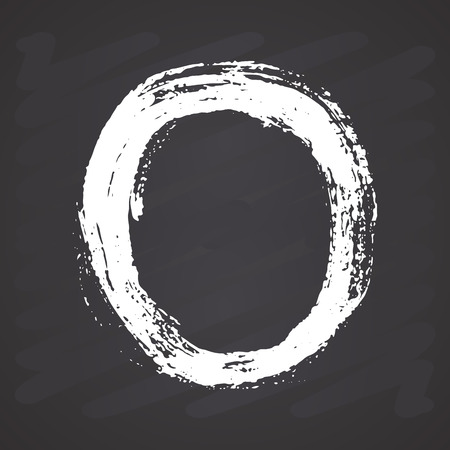 Round Frame, grunge textured hand drawn element, vector illustration on chalkboard background.のイラスト素材