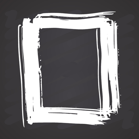 Frame or text box, grunge textured hand drawn elements set, vector illustration on chalkboard background.のイラスト素材