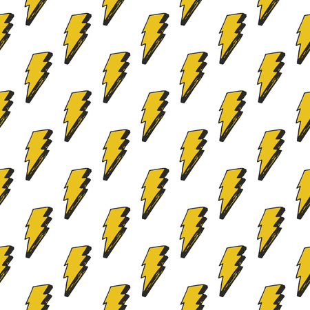Lightning seamless pattern vector illustration. Hand drawn sketched doodle lightning symbols.のイラスト素材
