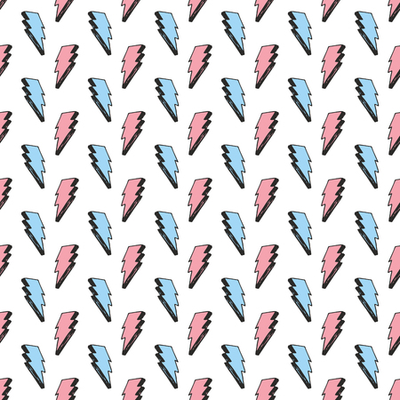 Lightning seamless pattern vector illustration. Hand drawn sketched doodle lightning symbols.