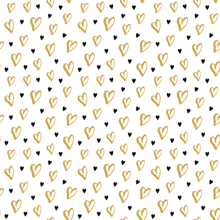 Heart symbol seamless pattern vector illustration. Hand drawn sketch doodle background. Saint Valentains Day or womens day background.のイラスト素材
