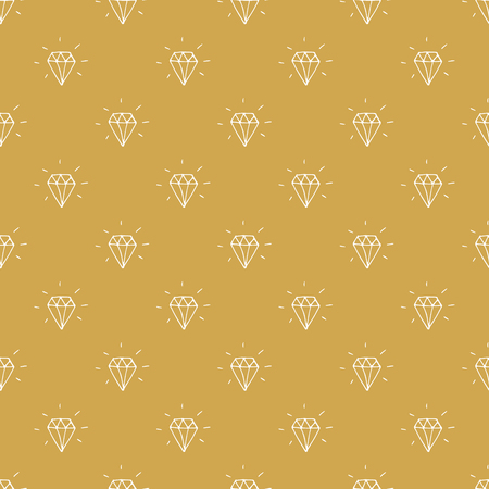 Diamond seamless pattern vector illustration. Hand drawn sketched doodle diamond symbols background.