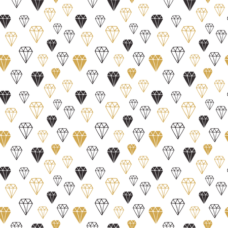 Diamond seamless pattern vector illustration. Hand drawn sketched doodle diamond symbols background.のイラスト素材