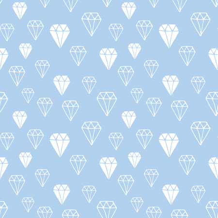 Diamond seamless pattern vector illustration. Hand drawn sketched doodle diamond symbols background.のイラスト素材