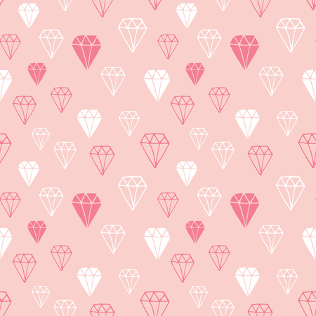 Diamond seamless pattern vector illustration. Hand drawn sketched doodle diamond symbols background.のイラスト素材