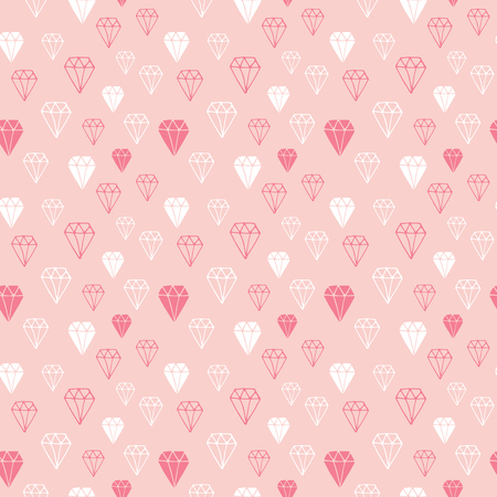 Diamond seamless pattern vector illustration. Hand drawn sketched doodle diamond symbols background.のイラスト素材