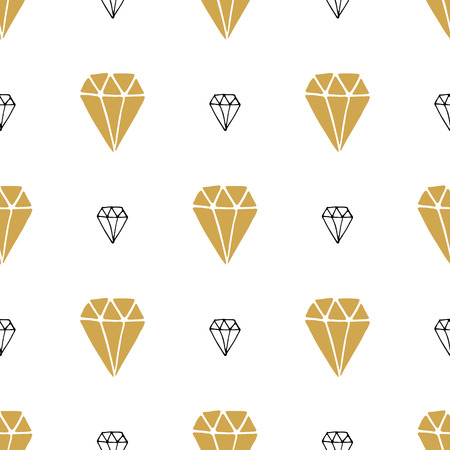 Diamond seamless pattern vector illustration. Hand drawn sketched doodle diamond symbols background.のイラスト素材