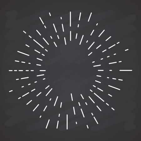 Retro sun bursts, Vintage radiant sun rays shape for logo, labels or emblems and typography decoration template vector Illustration on chalkboard backgroundのイラスト素材