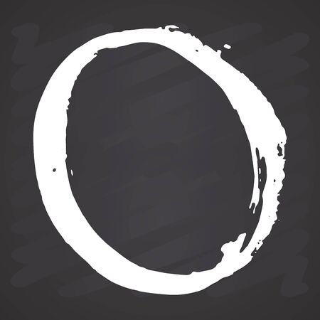 Round Frame, grunge textured hand drawn element, vector illustration on chalkboard background.のイラスト素材