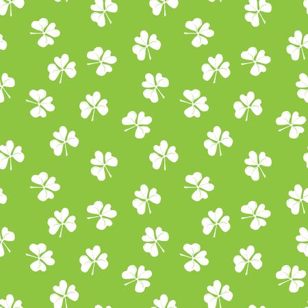 Clover leaf seamless pattern, hand drawn doodle vector illustration. St Patricks Day symbol, Irish lucky shamrock background.のイラスト素材