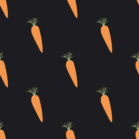 Carrot Vegetables seamless pattern. Vegetarian healthy bio food background, Vegan organic eco products. Vector illustration.のイラスト素材