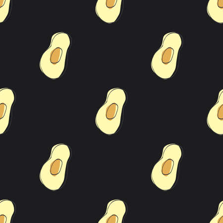 Avocado Vegetables seamless pattern. Vegetarian healthy bio food background, Vegan organic eco...