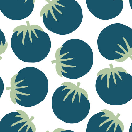 Tomato Vegetables seamless pattern. Vegetarian healthy bio food background, Vegan organic eco...