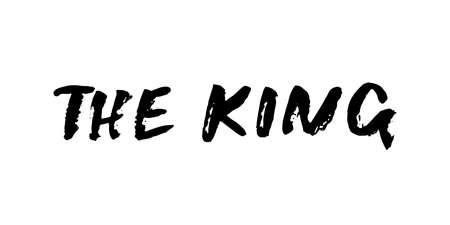 King lettering quote with Hand drawn crown, calligraphic sign. Vector illustration.のイラスト素材