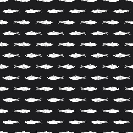 Fish Seamless pattern. Fish Cartoon doodle, Vector illustration.のイラスト素材