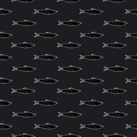 Fish Seamless pattern. Fish Cartoon doodle, Vector illustration.のイラスト素材