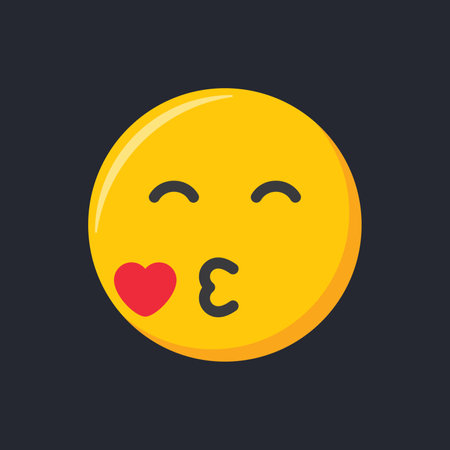 Emoji icon. Happy face, in love Emoticon vector illustration.のイラスト素材