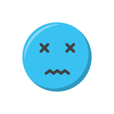 Emoji icon. Sick face, ill emoticon, vector illustration.のイラスト素材