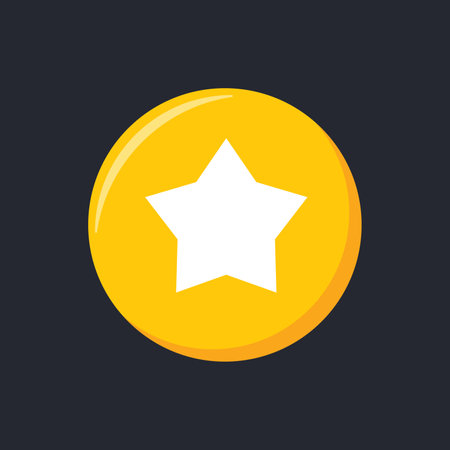 Emoji icon. Star shape social media emoticon, favorit reaction, vector illustration.のイラスト素材