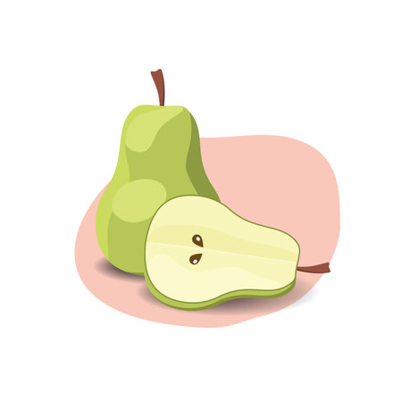 Pear cartoon fruit. Vegan organic eco product. vector illustration.のイラスト素材