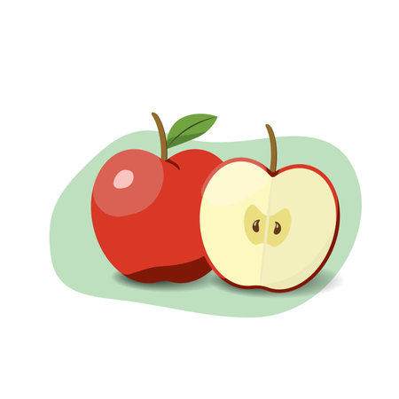 Apple cartoon fruit. Vegan organic eco product. vector illustration.のイラスト素材