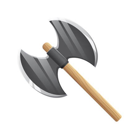 Game UI asset. Gaming user interface axe icon. vector illustration.のイラスト素材