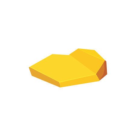 Gold rock boulder. Natural shape golden stone. vector illustration.のイラスト素材