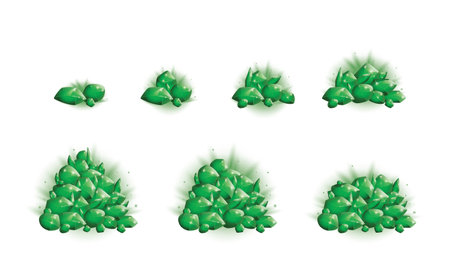 Crystal gems collection, Cartoon Magic gemstones and Natural minerals, Trophy game assets. vector illustration.の写真素材