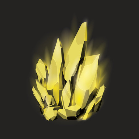 Crystal gems game assets collection, Cartoon Magic gemstones and Natural minerals, vector illustration.のイラスト素材