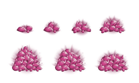 Crystal gems collection, Cartoon Magic gemstones and Natural minerals, Trophy game assets. vector illustration.の写真素材
