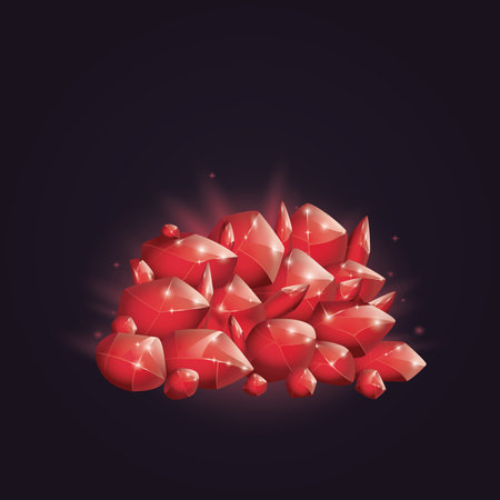 Crystals and natural minerals. Cartoon Magic Gemstones. Game assets. vector illustration.のイラスト素材